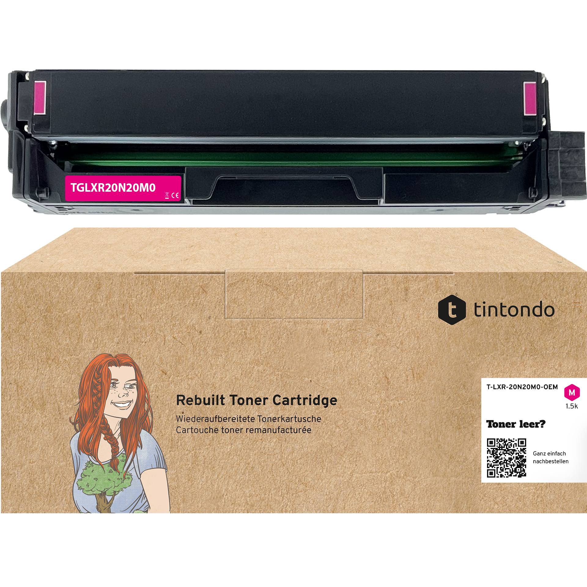 Rebuilt Toner für Lexmark 20N20M0 Magenta