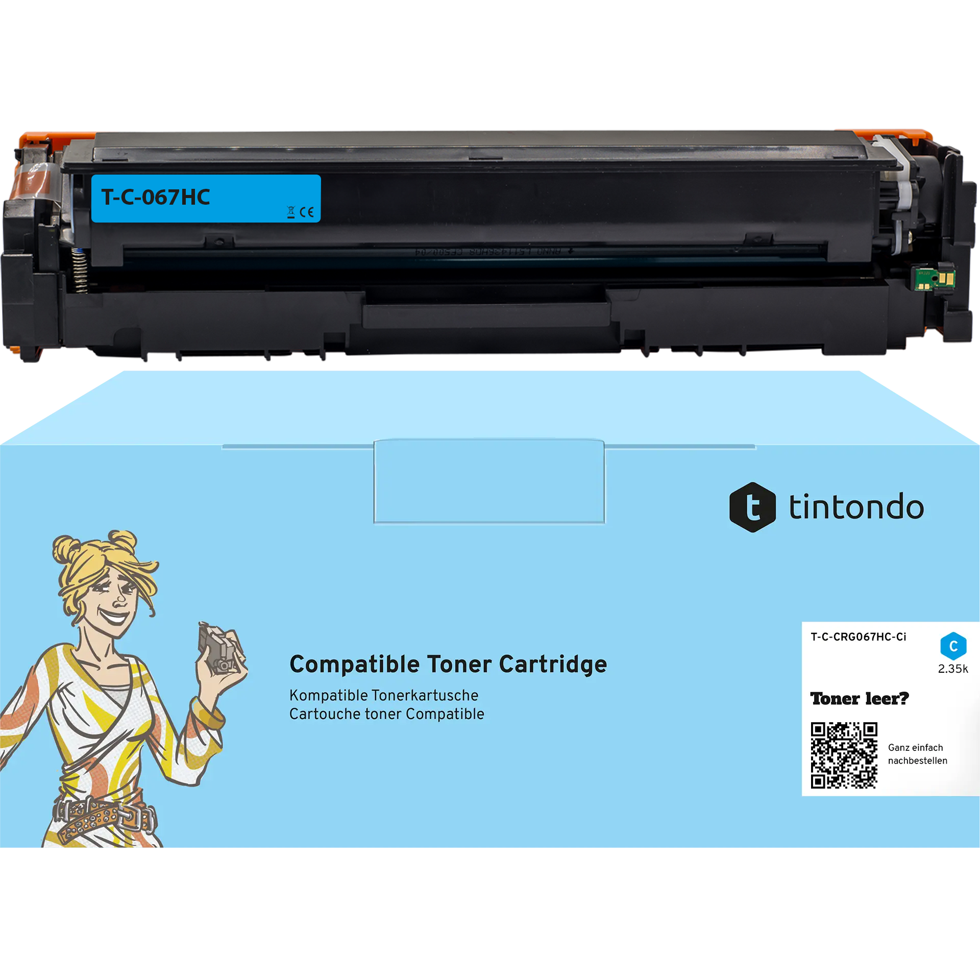 Toner kompatibel für Canon i-SENSYS LBP633Cdw 067H Cyan