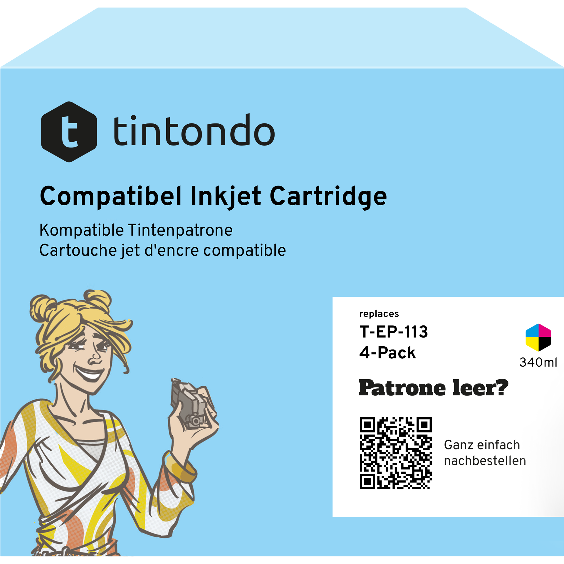 Tintenflaschen kompatibel für Epson 113 BKCMY 4er Set