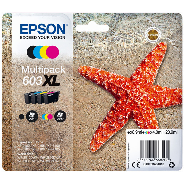 Original Tintenpatronen Epson 603XL Viererpack CMYK