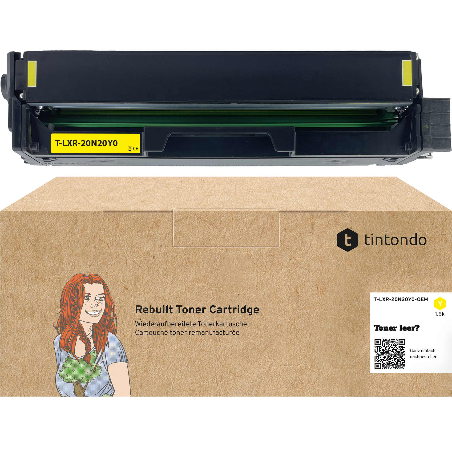 Rebuilt Toner für Lexmark 20N20Y0 Gelb