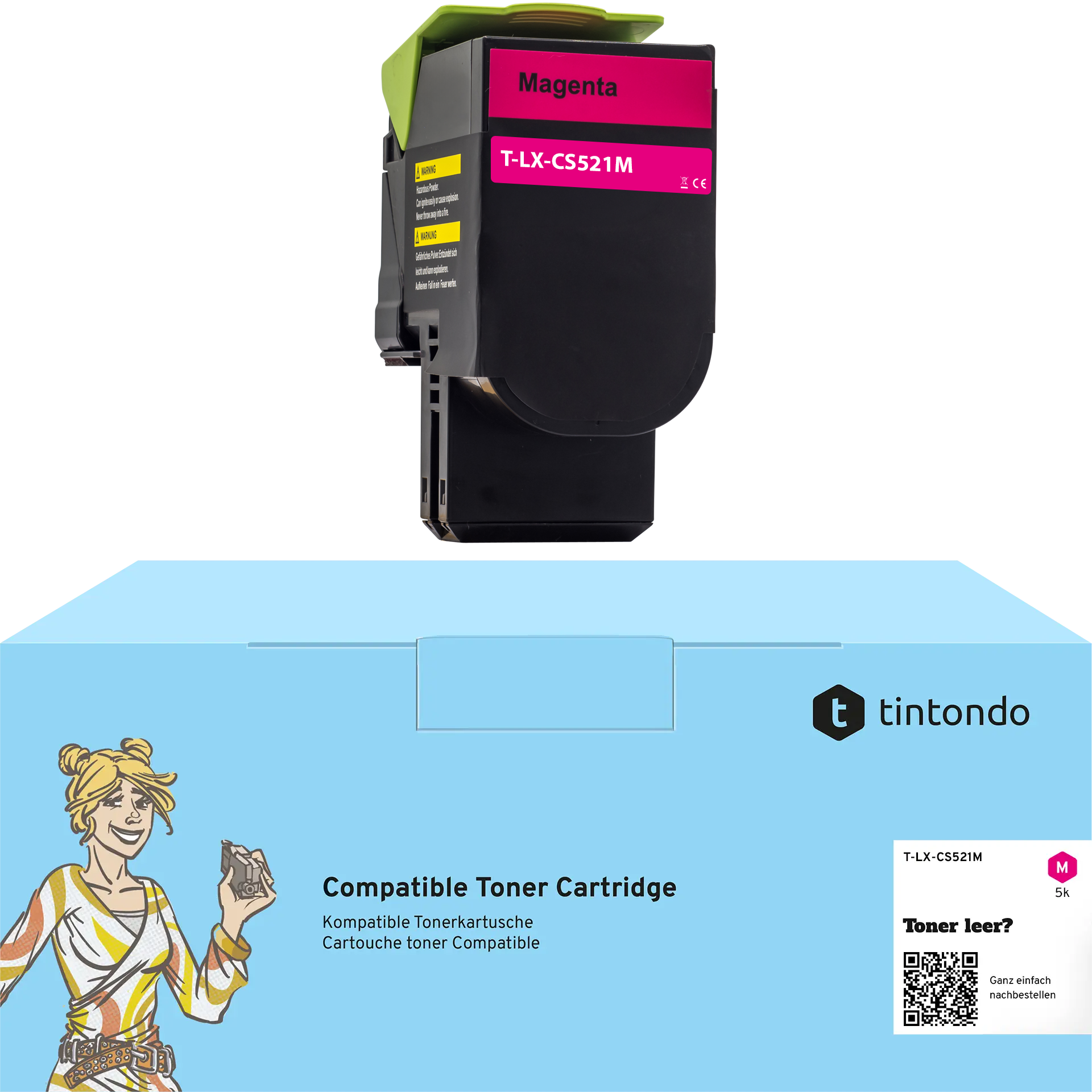Toner kompatibel für Lexmark CX622ade CX625adhe CX625ade 78C2XM0 782XM Magenta