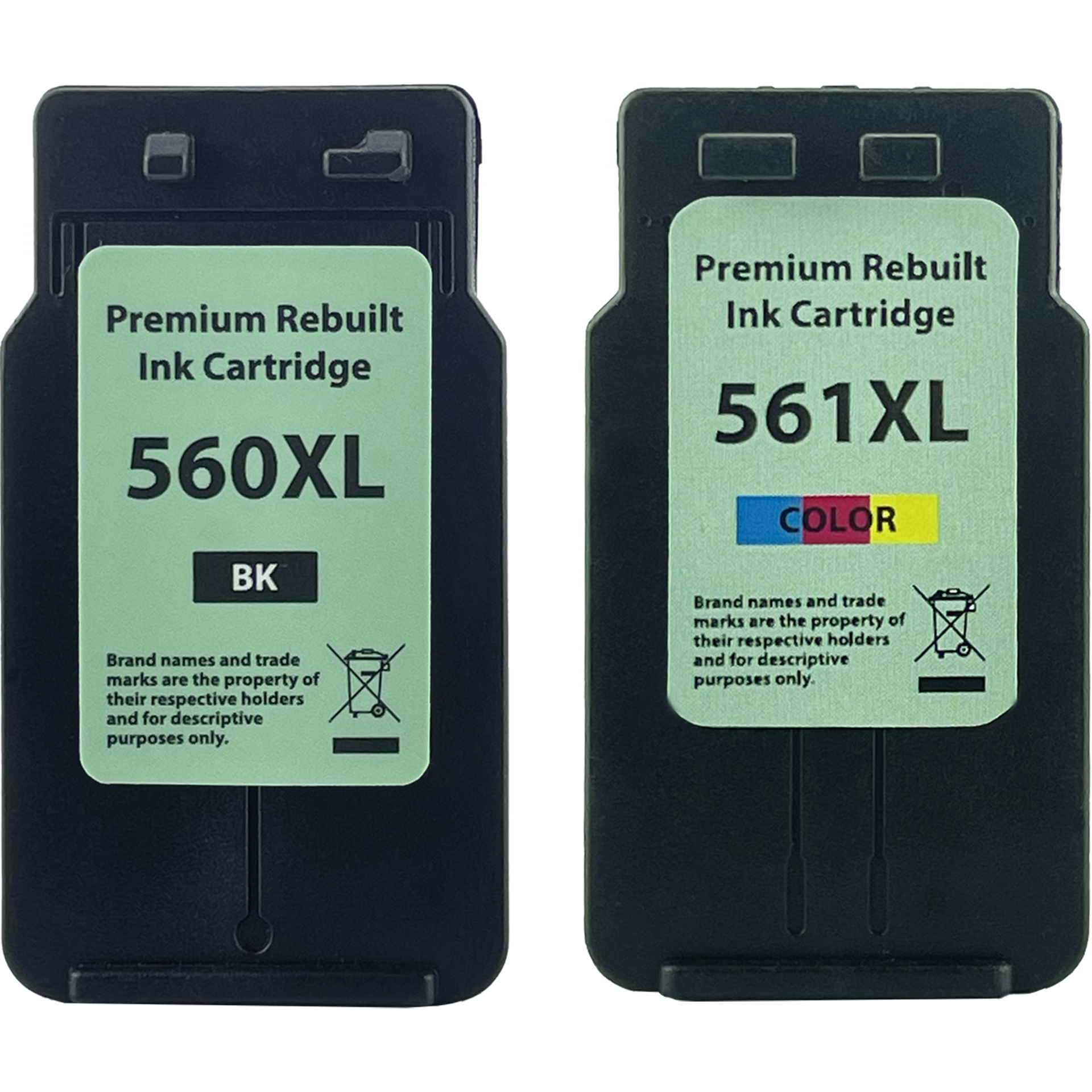 Rebuilt Druckerpatronen für Canon PG-560XL CL-561XL Schwarz + Farbig 2er Set
