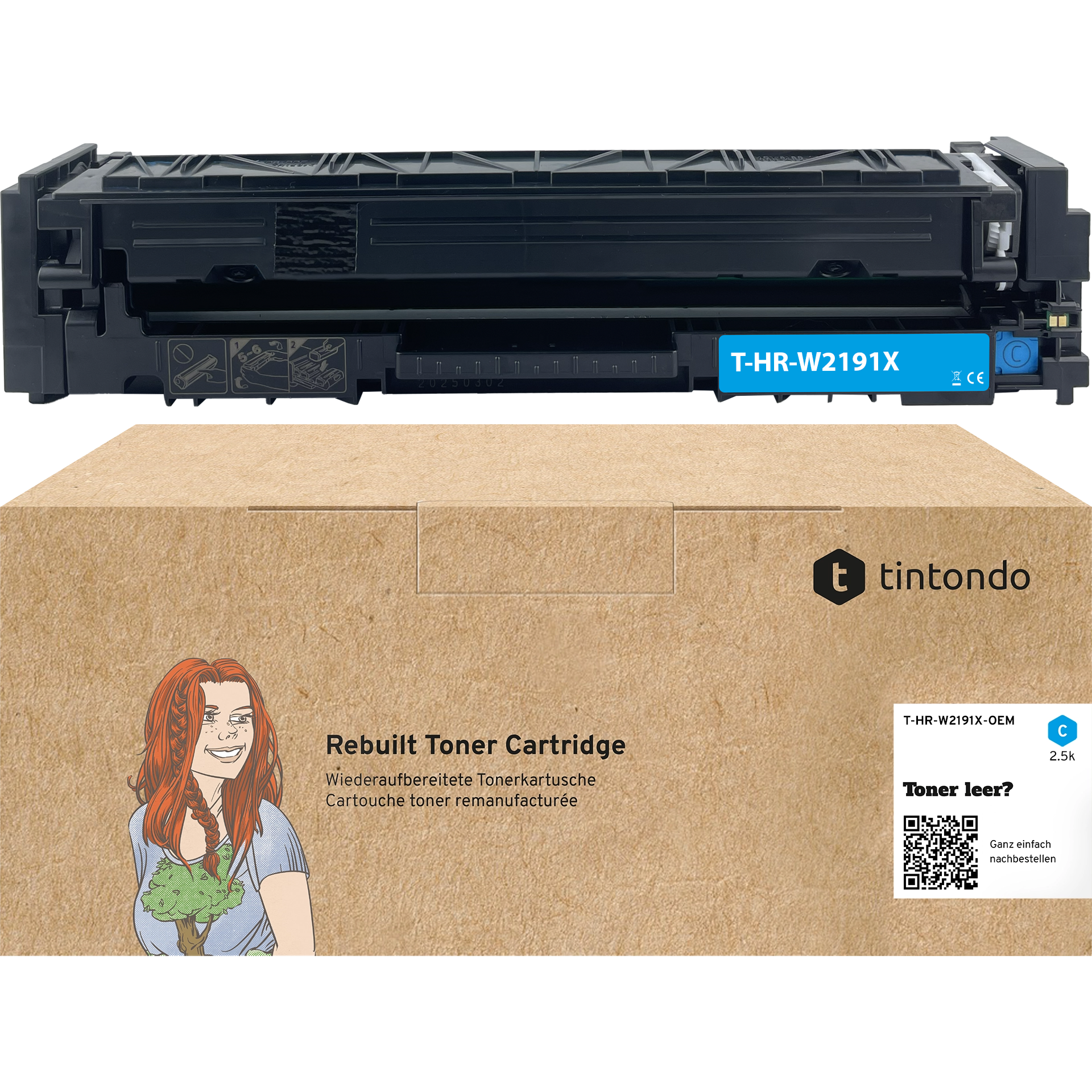 Rebuilt Toner für HP W2191X 219X Cyan