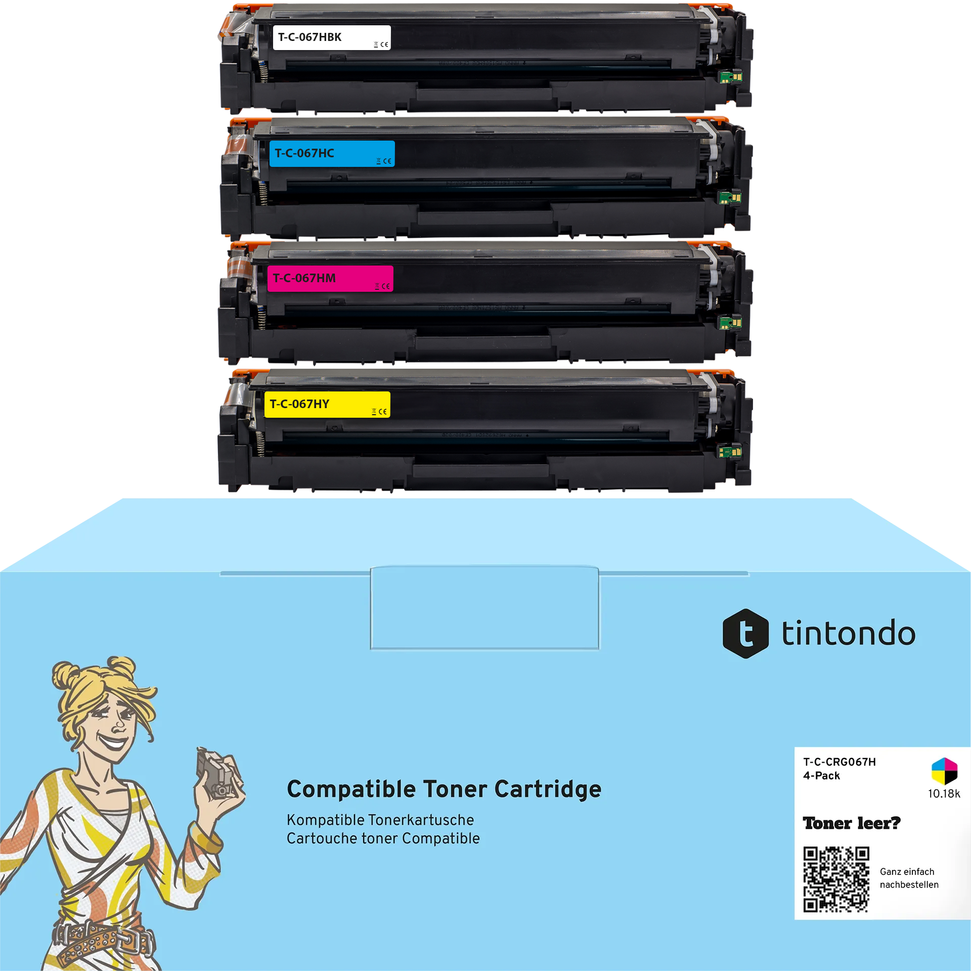 Toner kompatibel für Canon i-SENSYS LBP633Cdw 067H BKCMY 4er Set