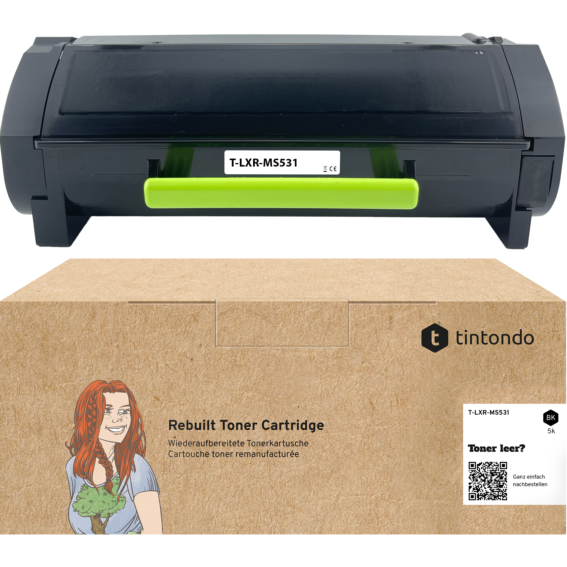 Rebuilt Toner für Lexmark MS531dw MS631dw MX532adwe 66S2000 Schwarz