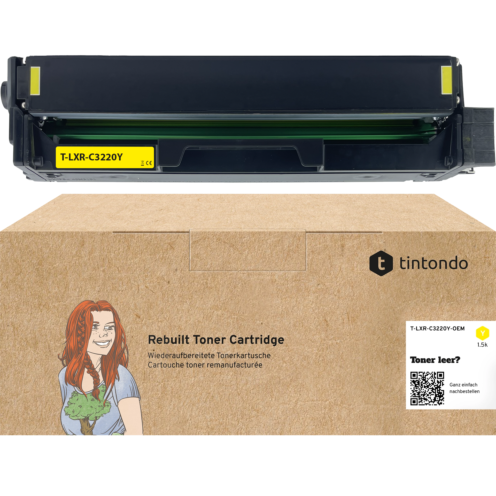 Rebuilt Toner für Lexmark C3220Y0 Gelb