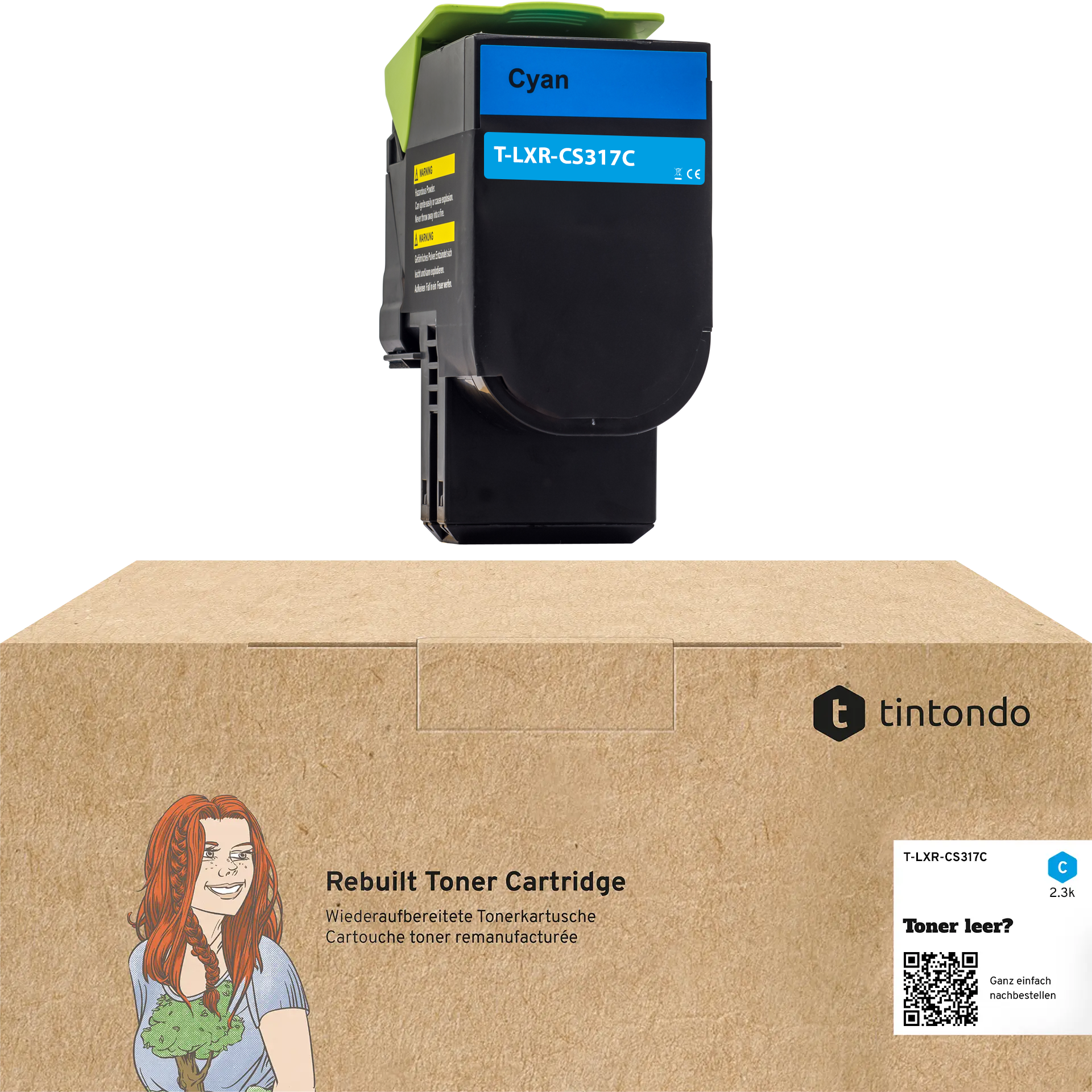 Rebuilt Toner für Lexmark CS317dn CS417dn 71B20C0 Cyan