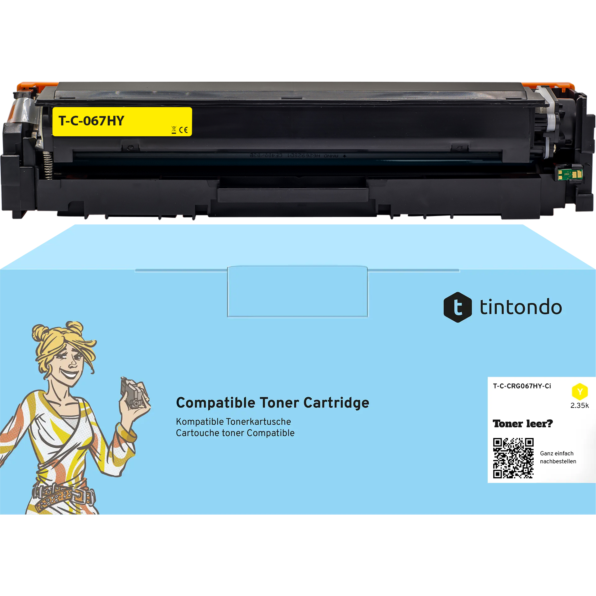 Toner kompatibel für Canon i-SENSYS LBP633Cdw 067H Gelb