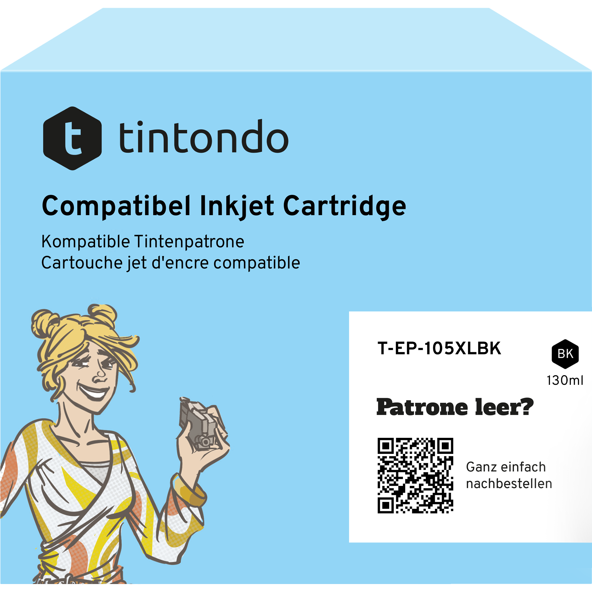Tintenflasche kompatibel für Epson 105XL Schwarz