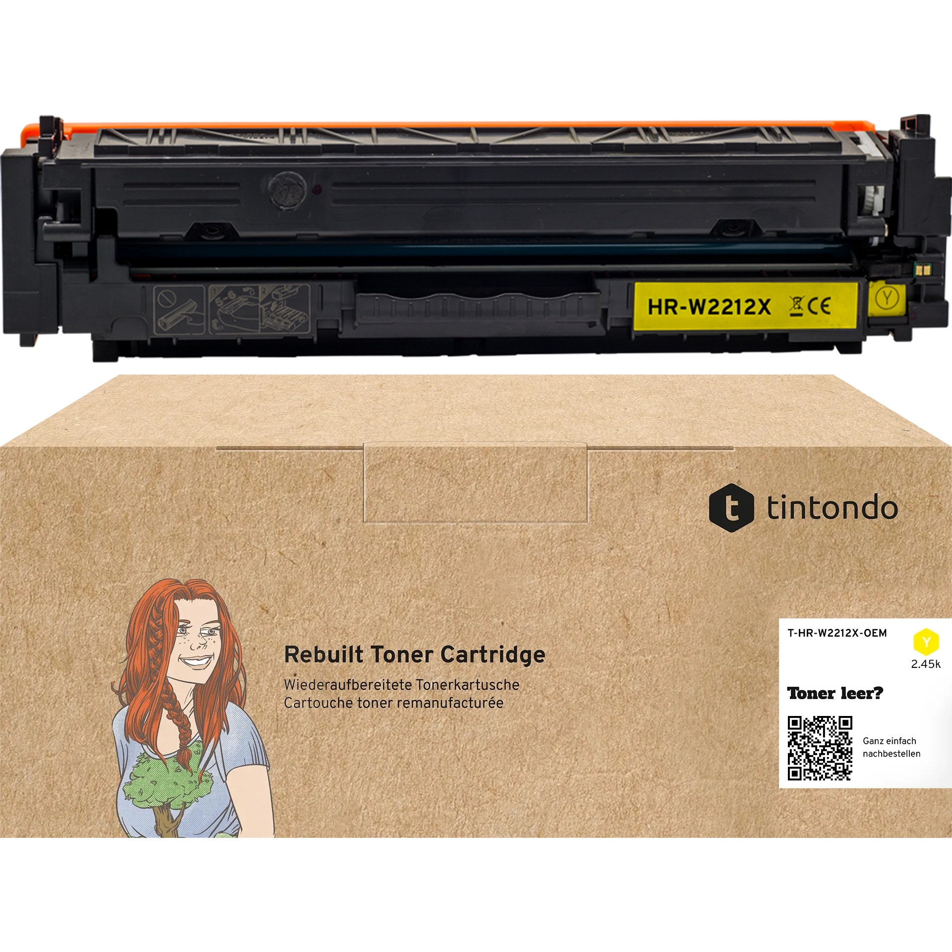 Rebuilt Toner für HP W2212X 207X Gelb