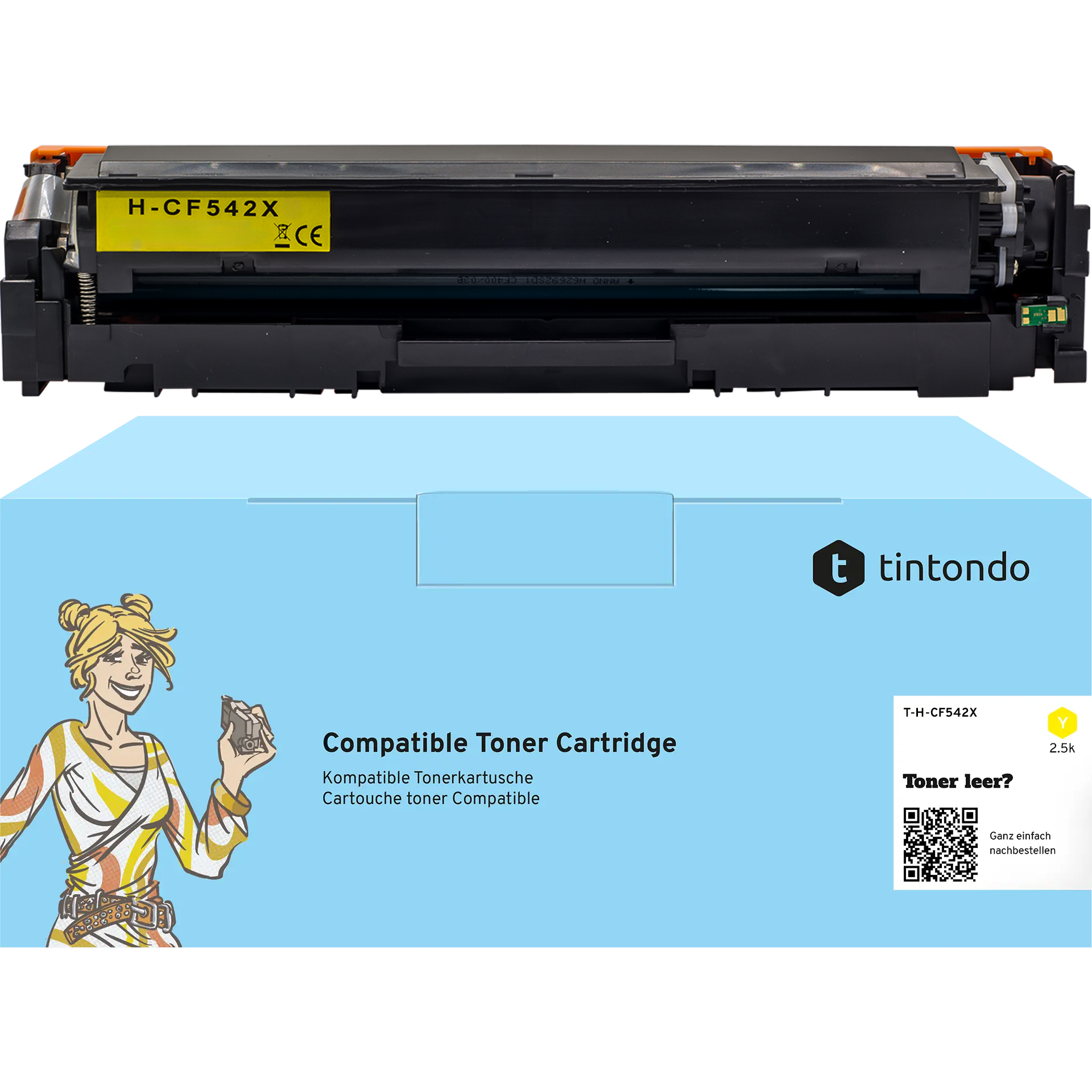 Toner kompatibel für HP CF542X 203X Gelb
