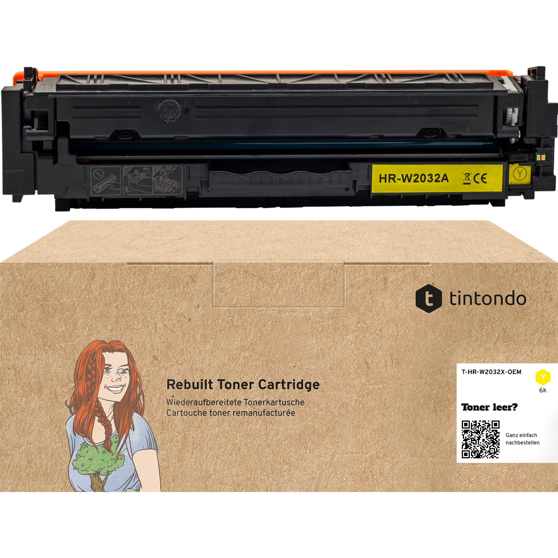 Rebuilt Toner für HP W2032X 415X Gelb