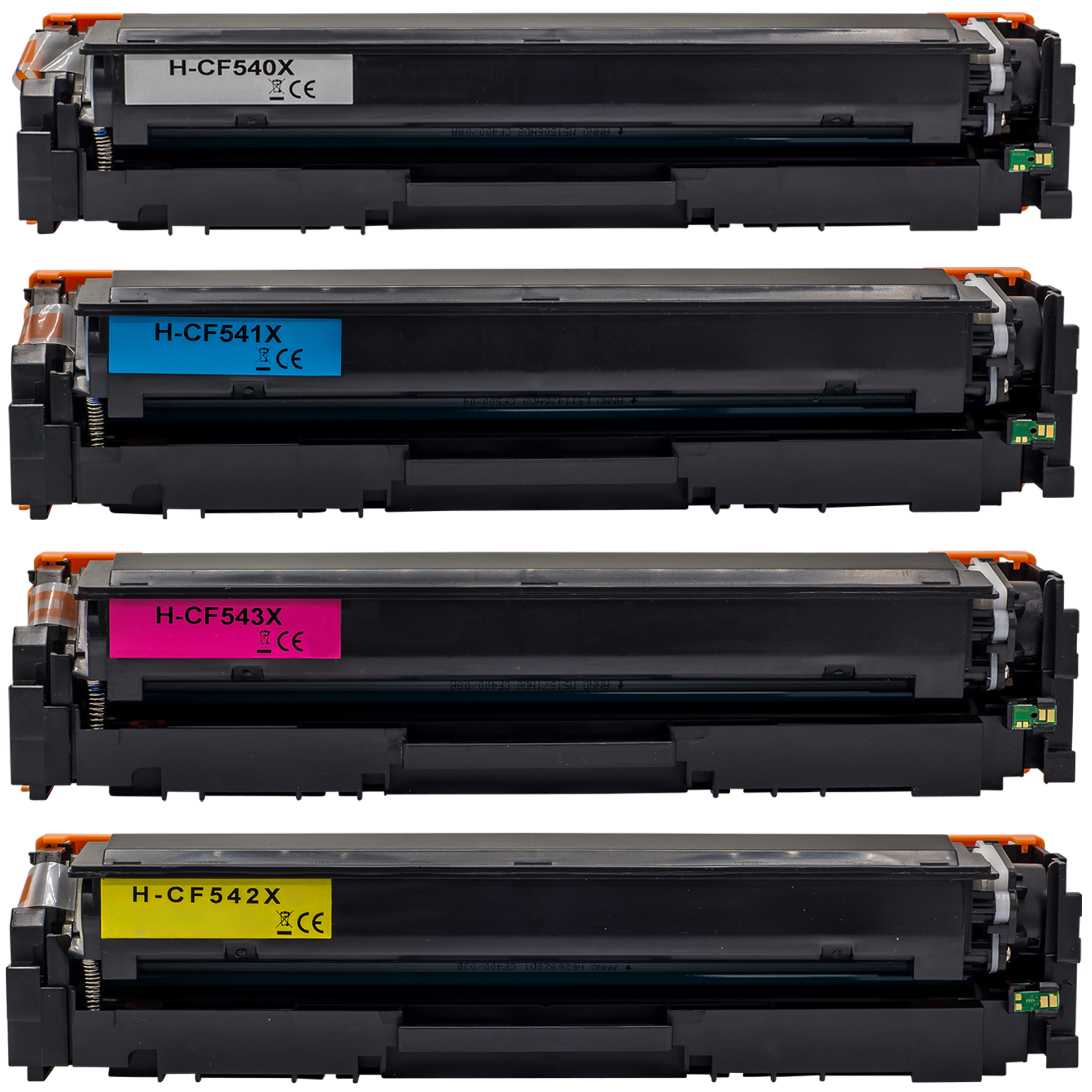 Toner kompatibel für HP CF540X CF541X CF542X CF543X 203X BKCMY 4er Set
