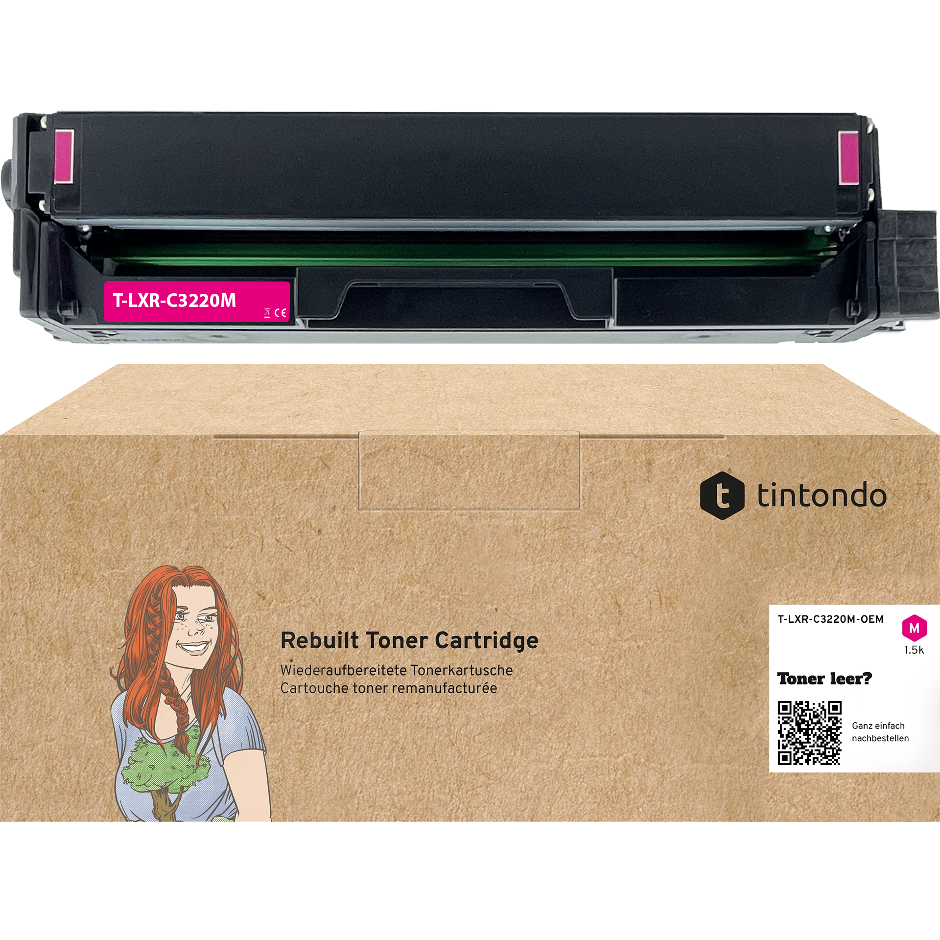 Rebuilt Toner für Lexmark C3220M0 Magenta