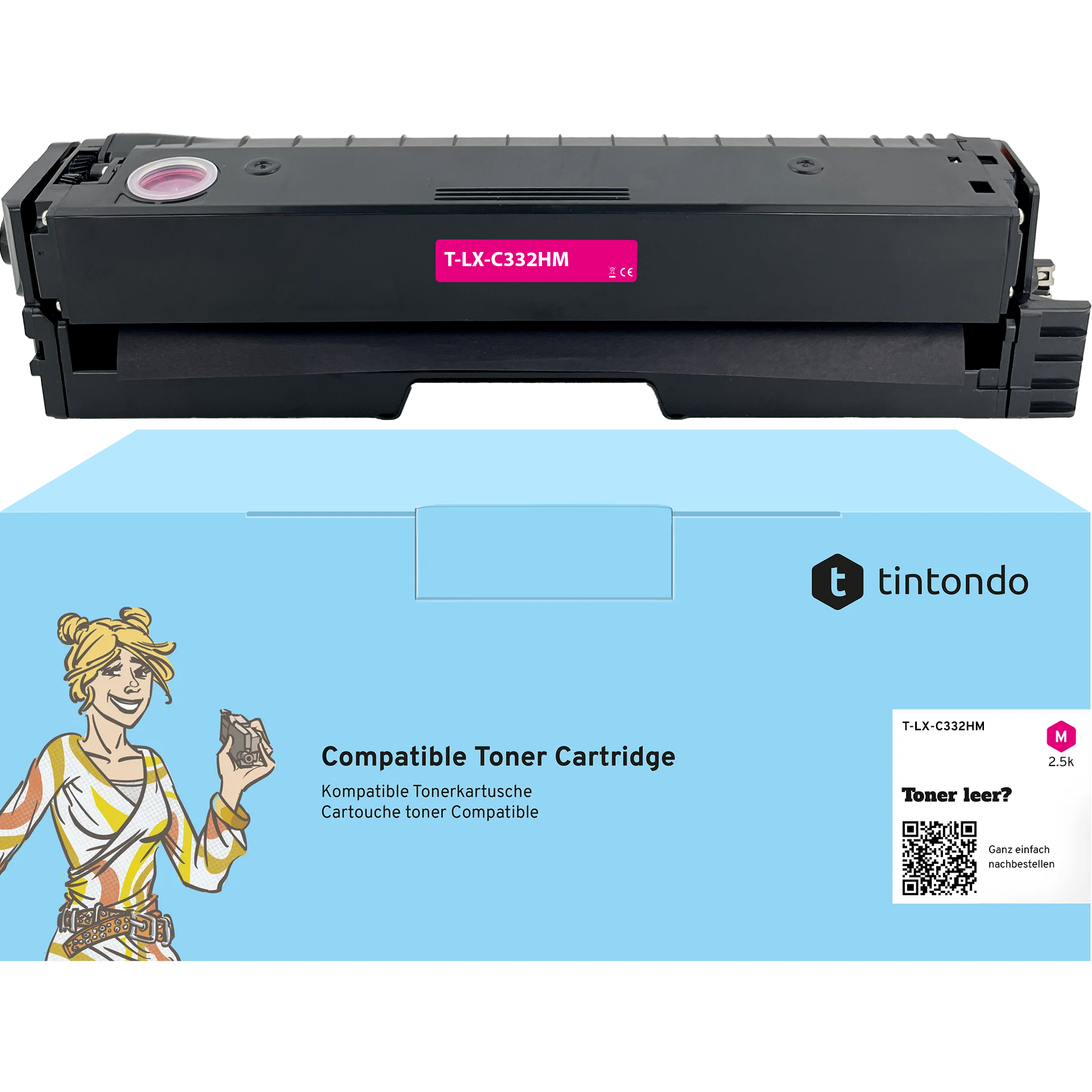 Toner kompatibel für Lexmark C332HM0 Magenta