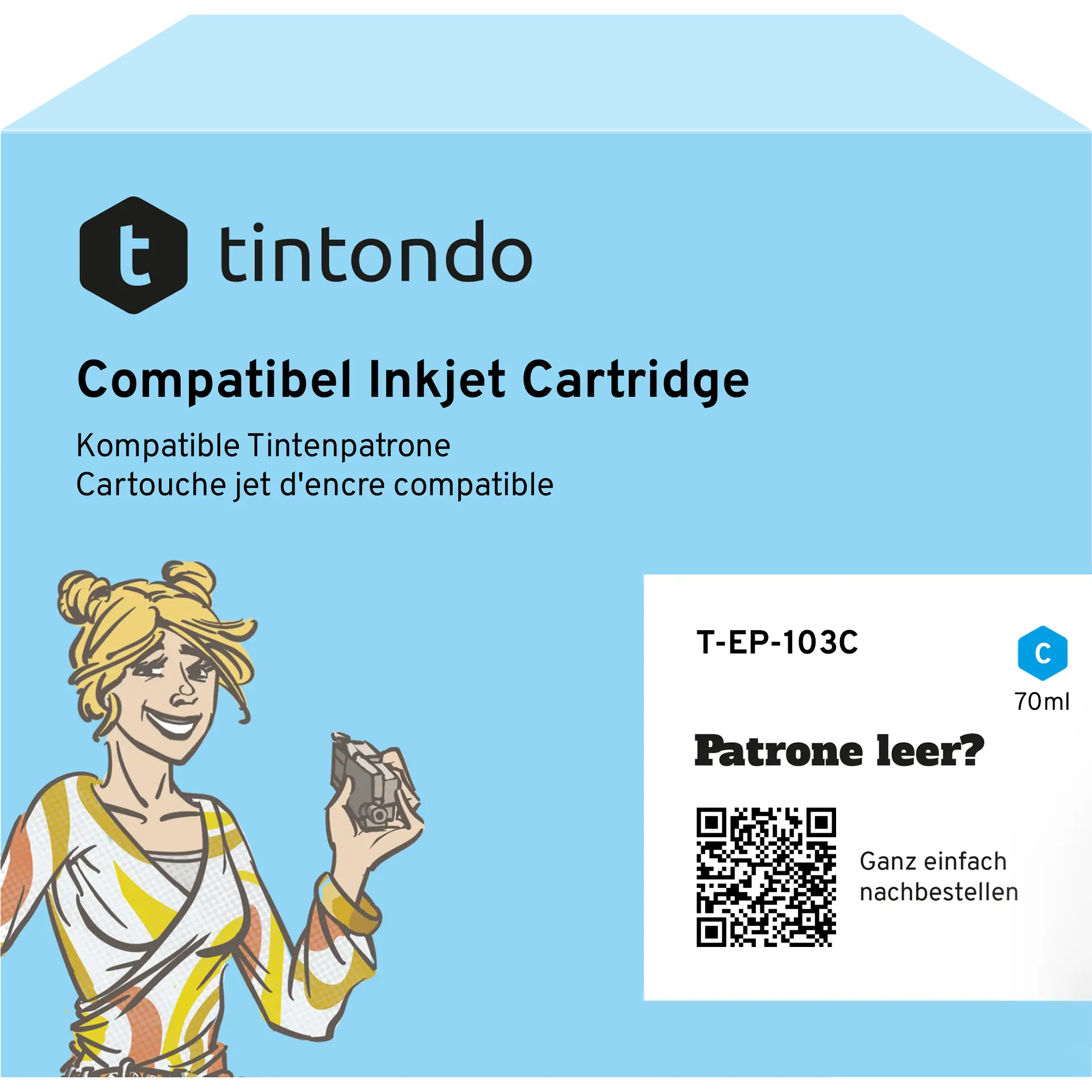 Tintenflasche kompatibel für Epson 103 Cyan