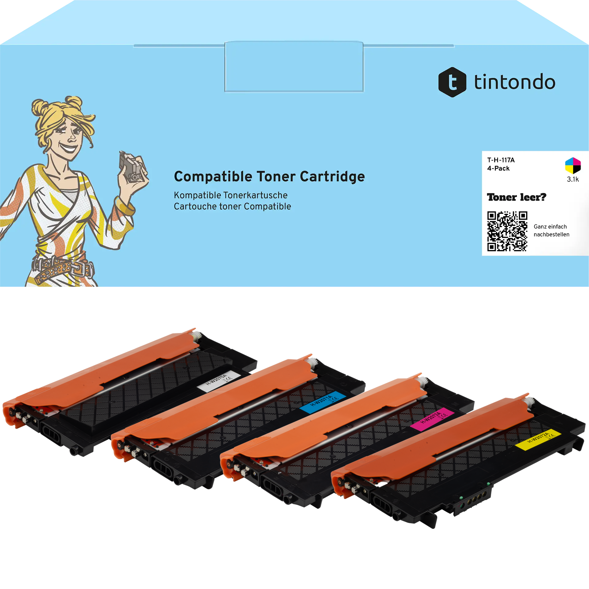 Toner kompatibel für HP Color Laser MFP 178nw W2070A W2071A W2072A W2073A 117A BKCMY 4er Set