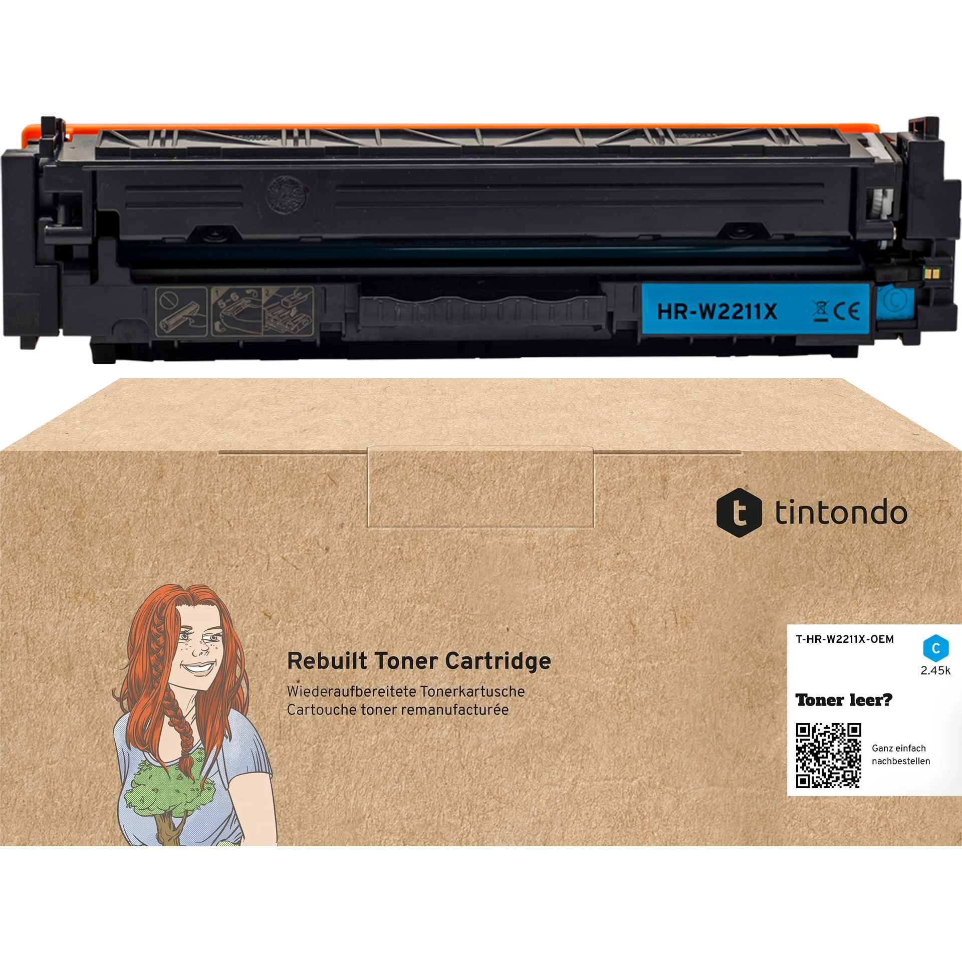 Rebuilt Toner für HP W2211X 207X Cyan