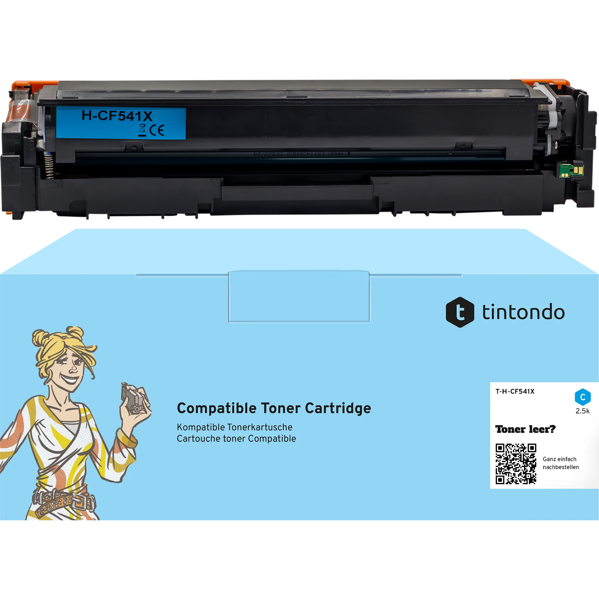 Toner kompatibel für HP CF541X 203X Cyan