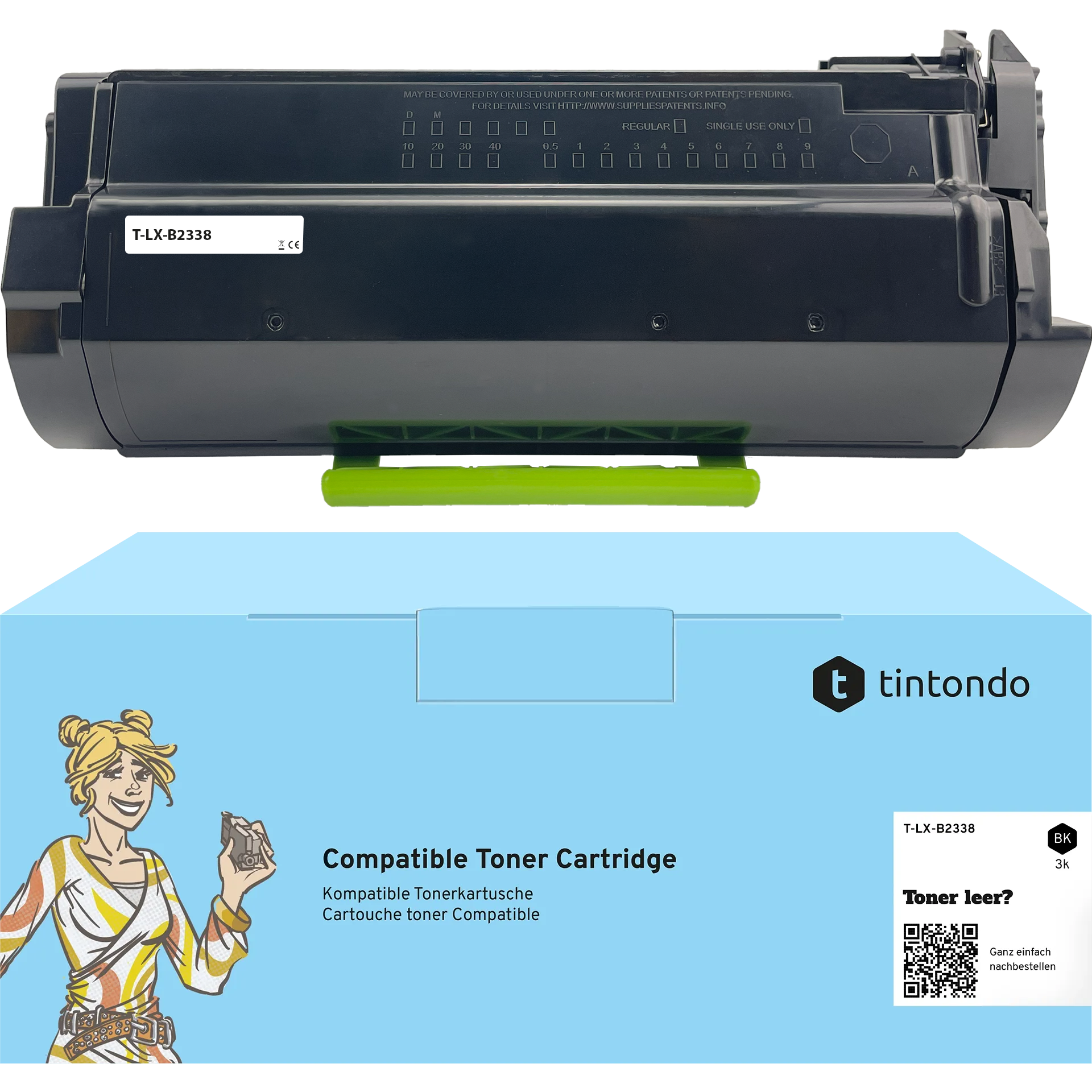 Rebuilt Toner für Lexmark B2442 B232000 Schwarz