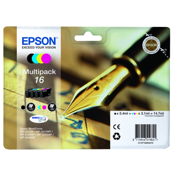 Original Tintenpatronen Epson 16 Viererpack CMYK
