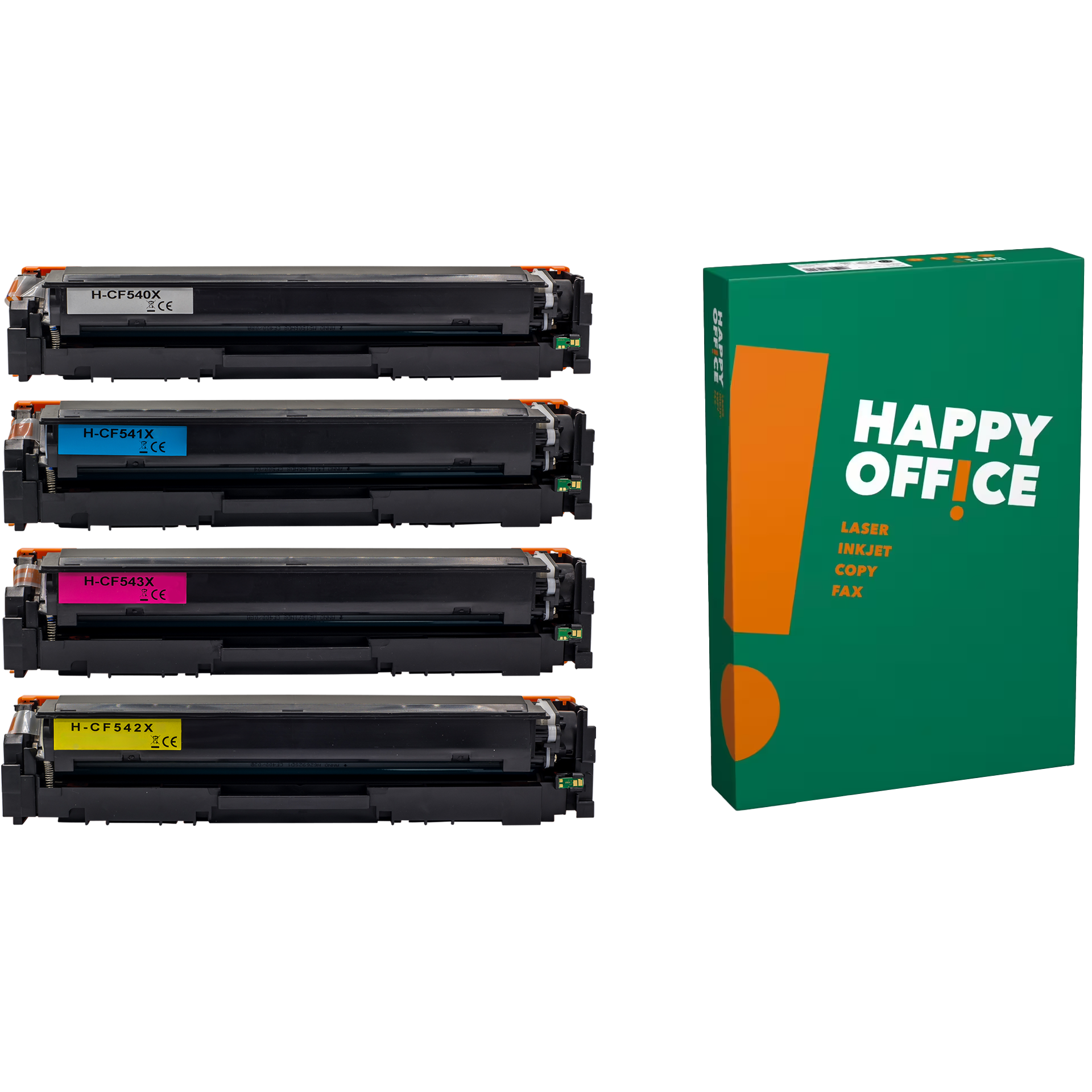 Toner kompatibel für HP CF540X CF541X CF542X CF543X 203X BKCMY 4er Set