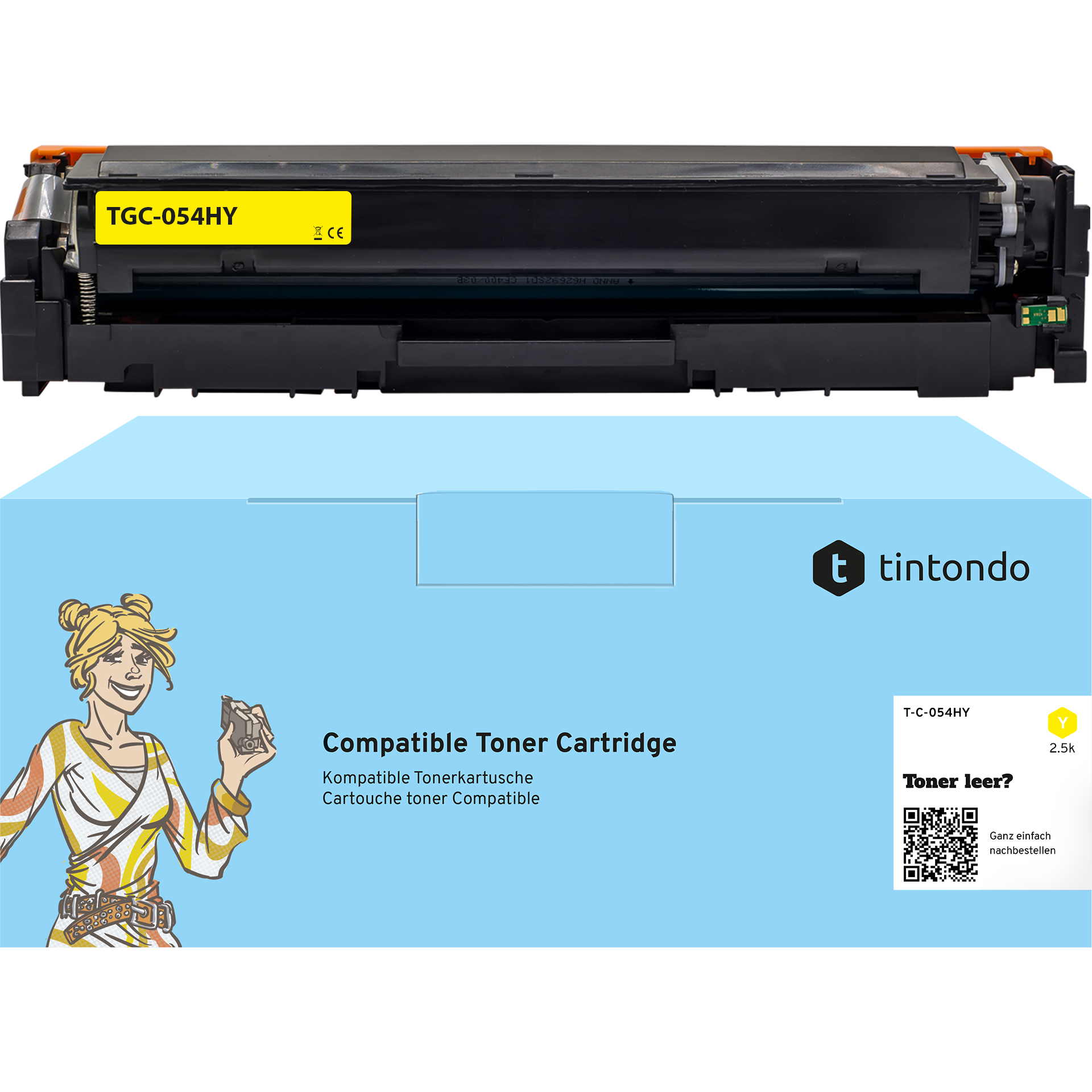 Toner kompatibel für Canon 054H Gelb