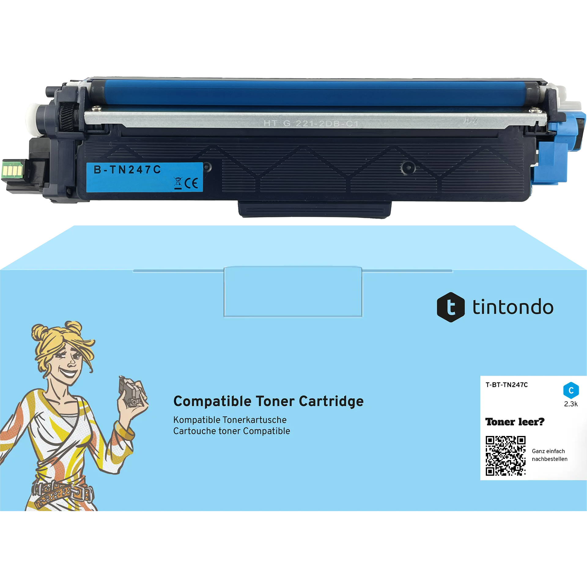 Toner kompatibel für Brother TN-247 Cyan