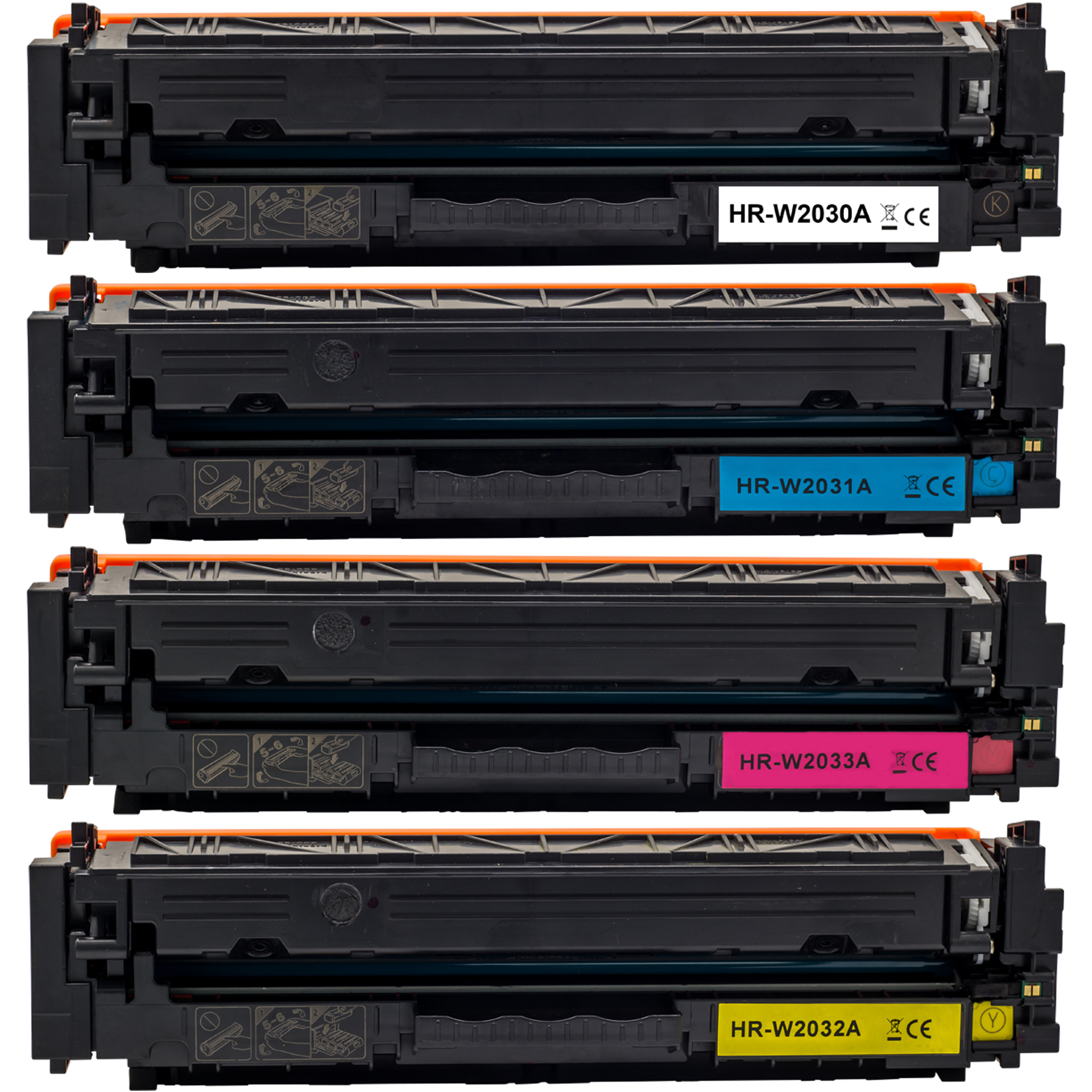 Rebuilt Toner für HP W2030X W2031X W2032X W2033X 415X BKCMY 4er Set