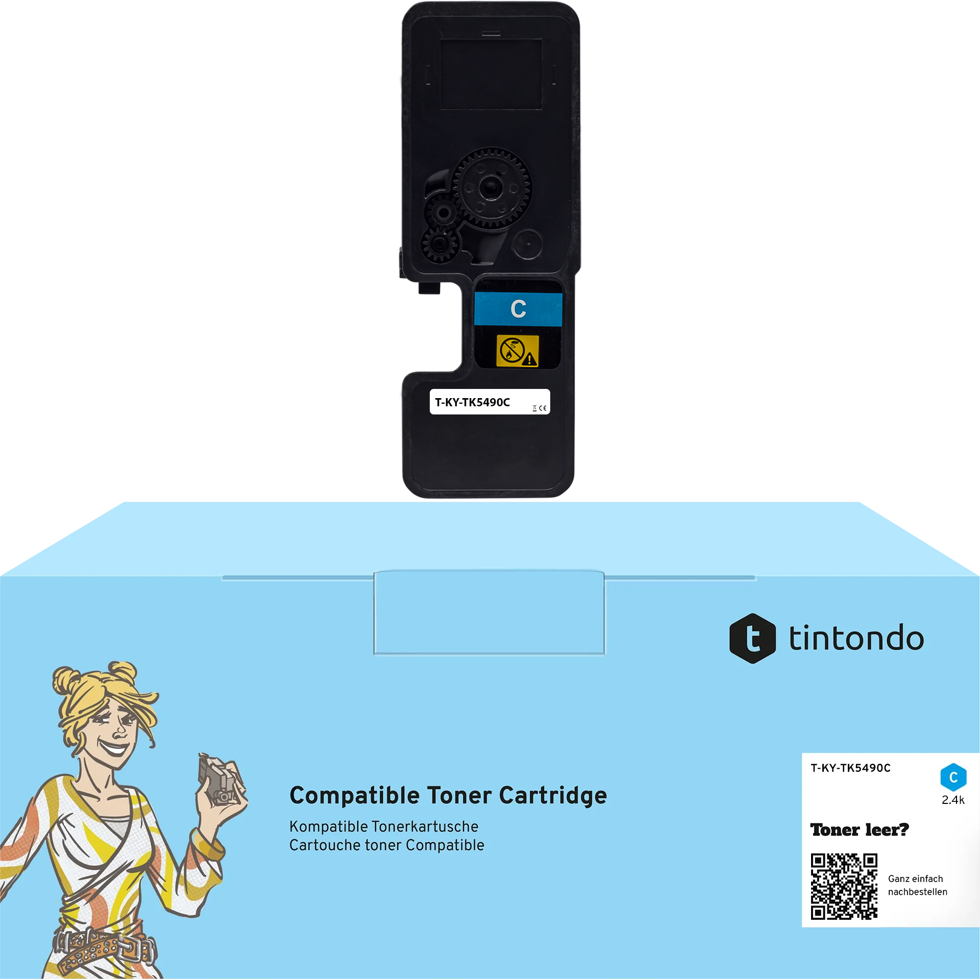 Toner kompatibel für Kyocera TK-5490 Cyan