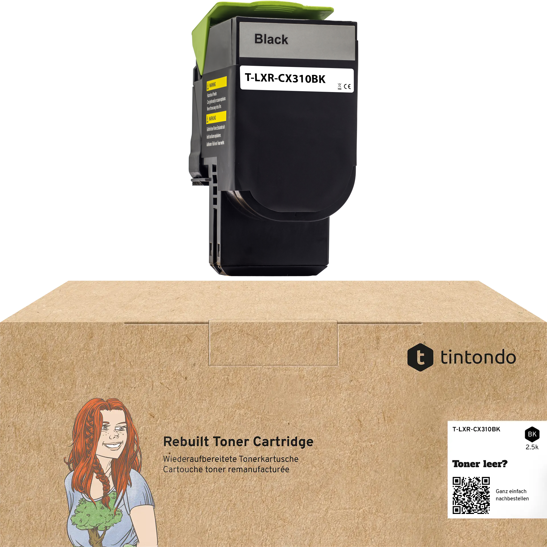 Rebuilt Toner für Lexmark CX310dn CX410dn CX510de 80C2SK0 Schwarz