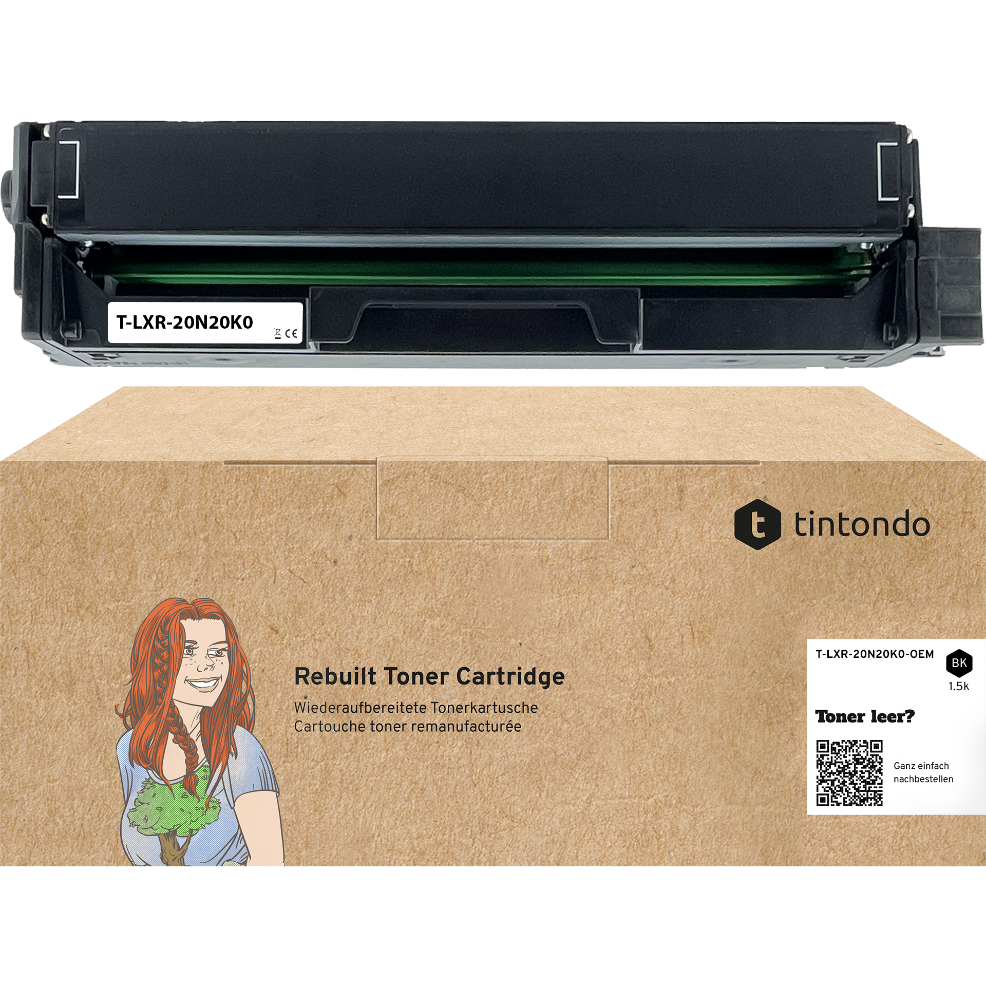 Rebuilt Toner für Lexmark 20N20K0 Schwarz