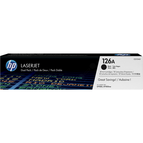 Original Toner HP CE310AD Doppelpack Black