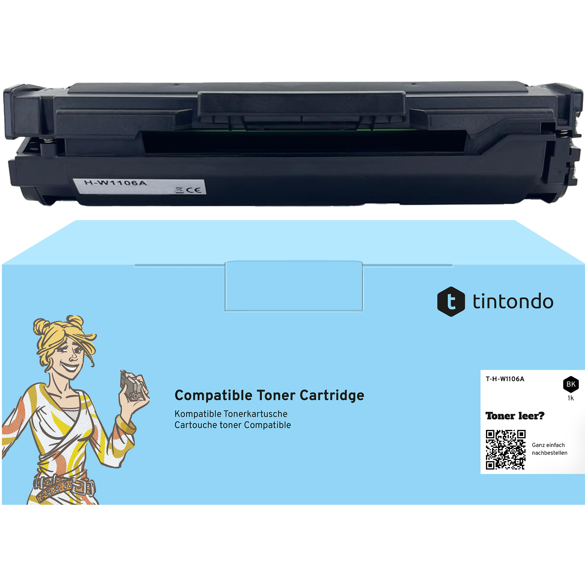 Toner kompatibel für HP W1106A 106A Schwarz