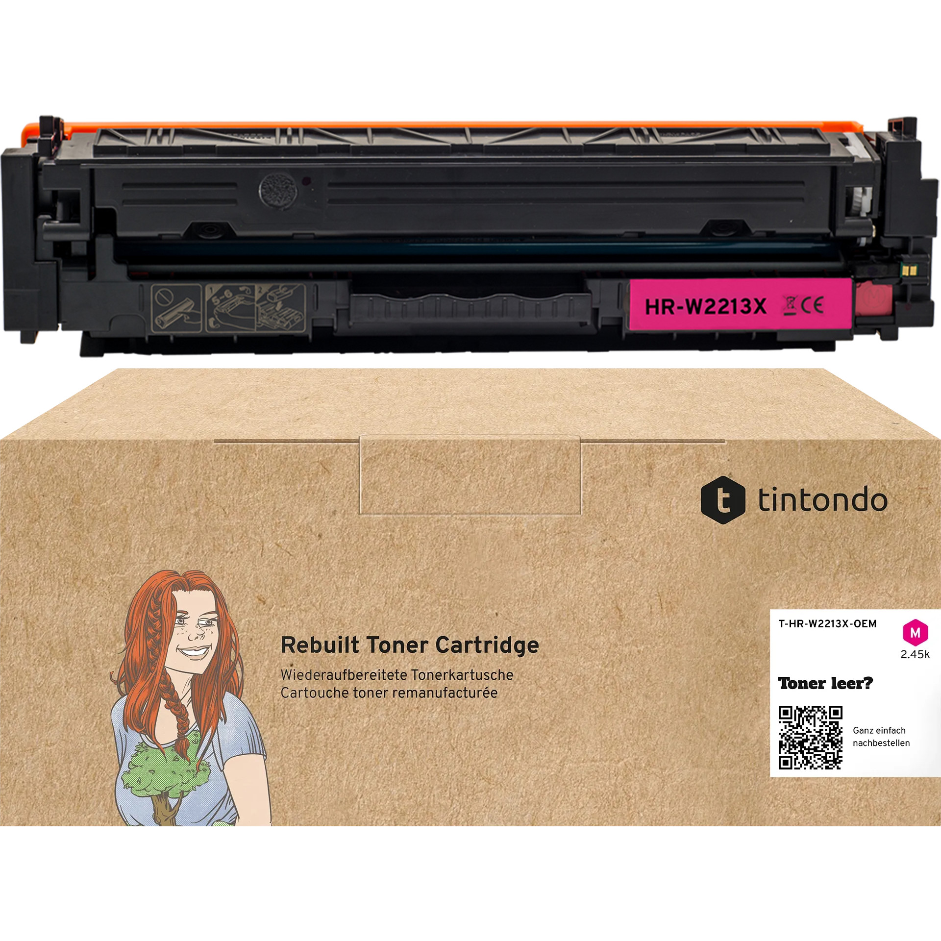 Rebuilt Toner für HP W2213X 207X Magenta