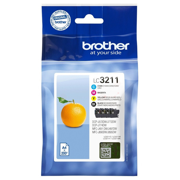 Original Tintenpatronen Brother LC-3211VALDR Viererpack CMYK