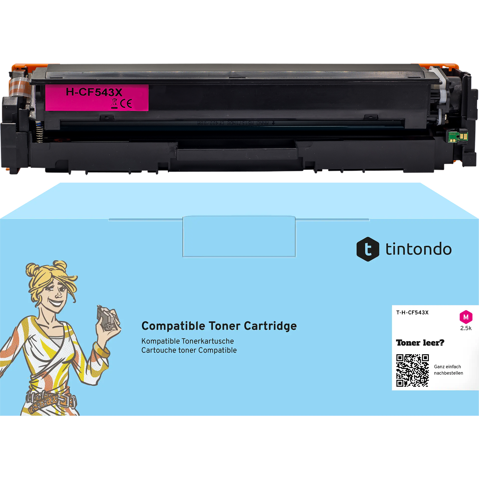 Toner kompatibel für HP CF543X 203X Magenta