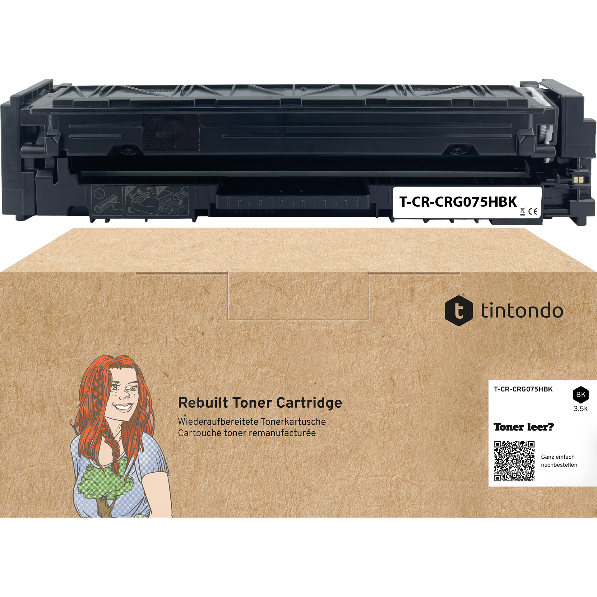 Rebuilt Toner für Canon 075HBK Schwarz