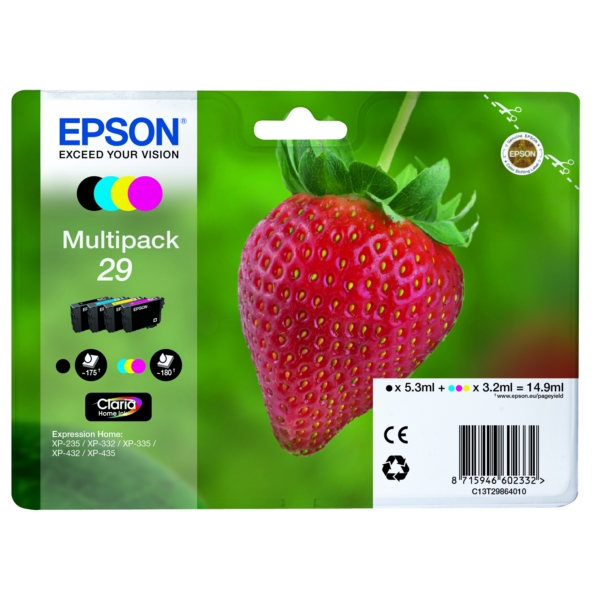 Original Tintenpatronen Epson 29 Viererpack CMYK