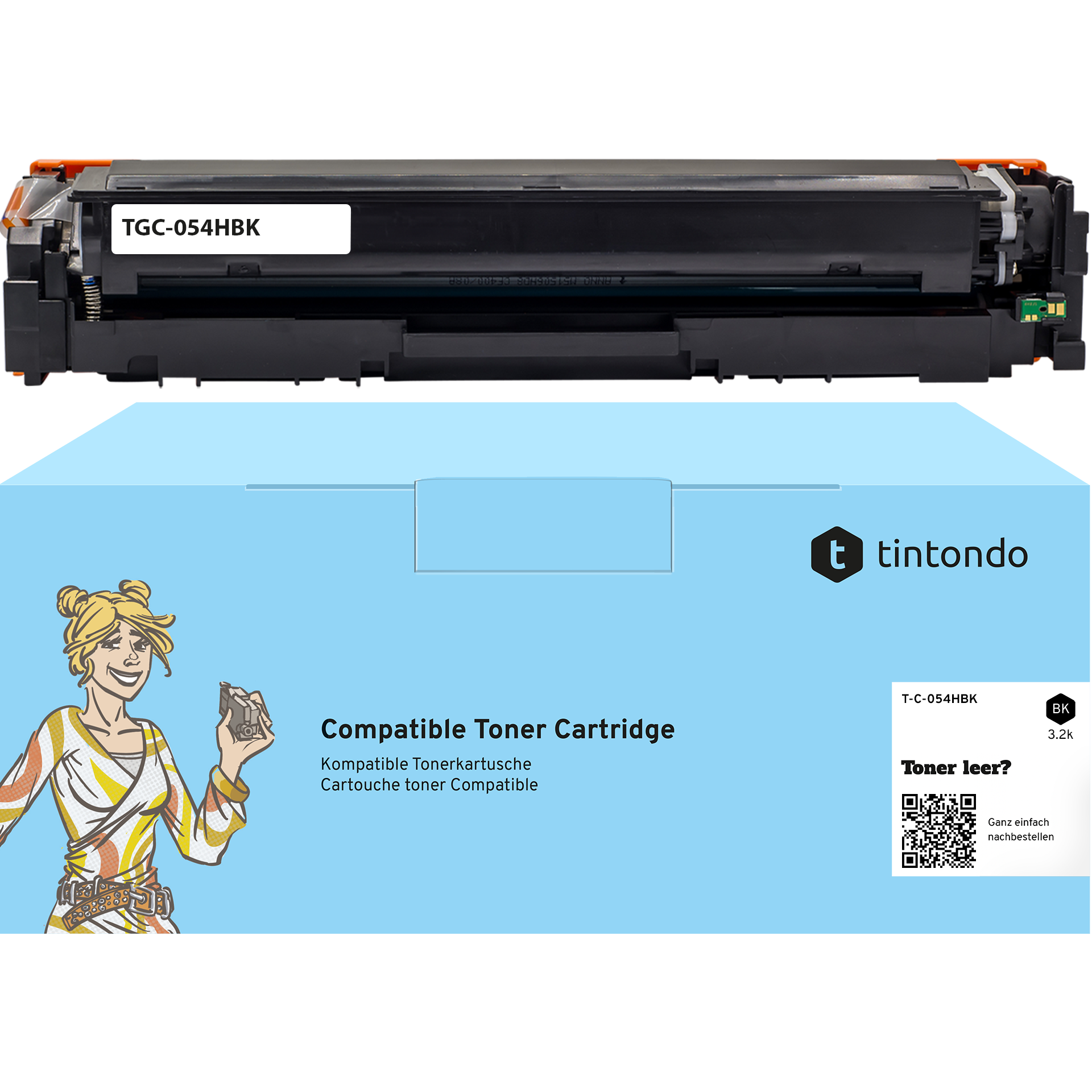 Toner kompatibel für Canon 054H Schwarz