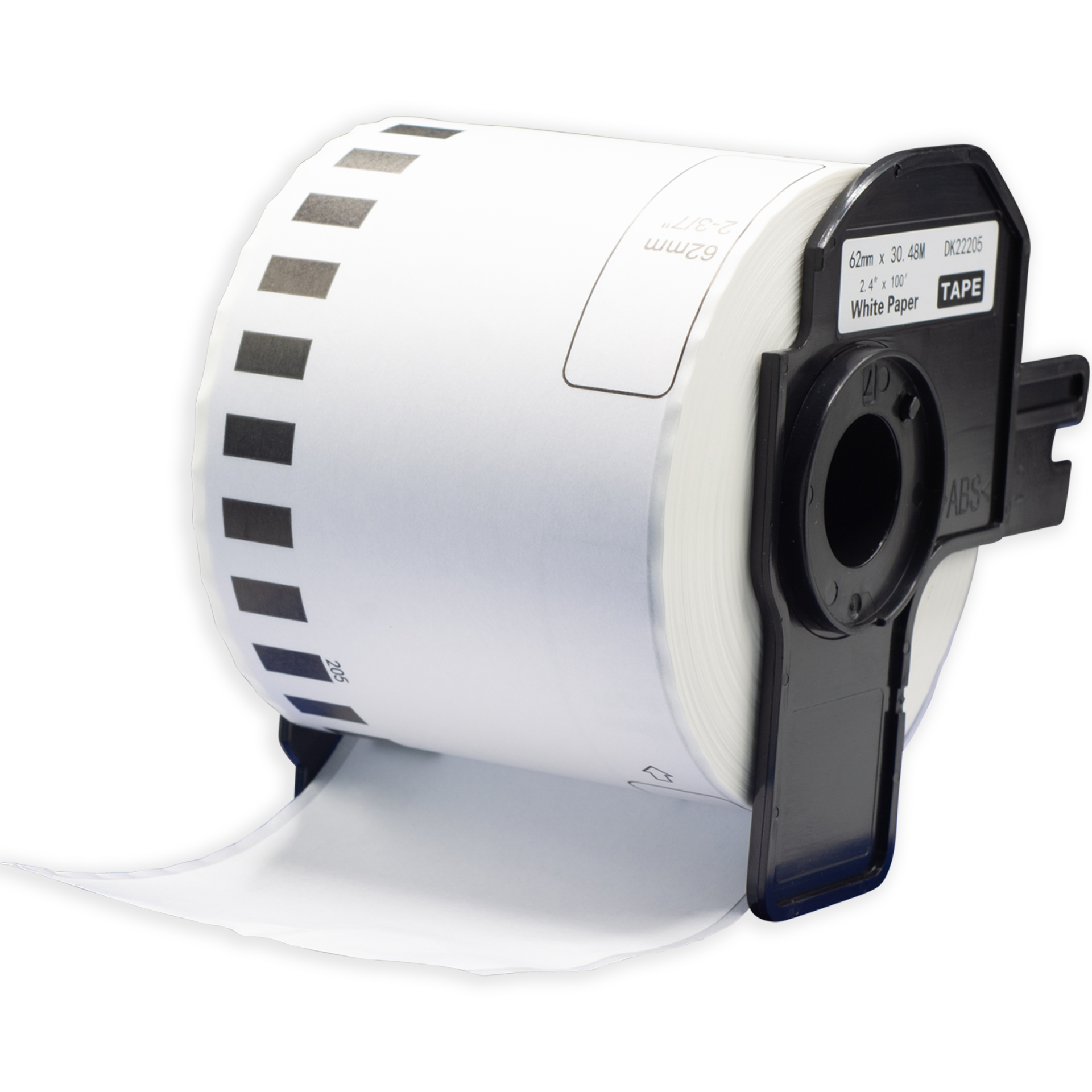 Etiketten kompatibel für Brother DK-22205 62 mm x 30.48 m Endlosrolle Weiß