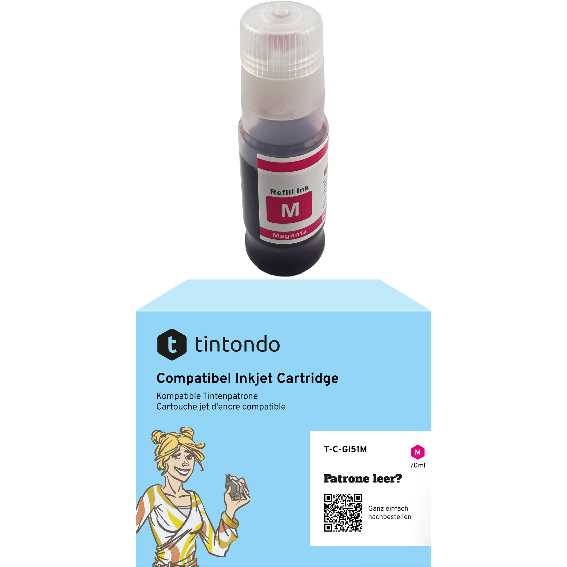 Tintenflasche kompatibel für Canon GI-51 Magenta