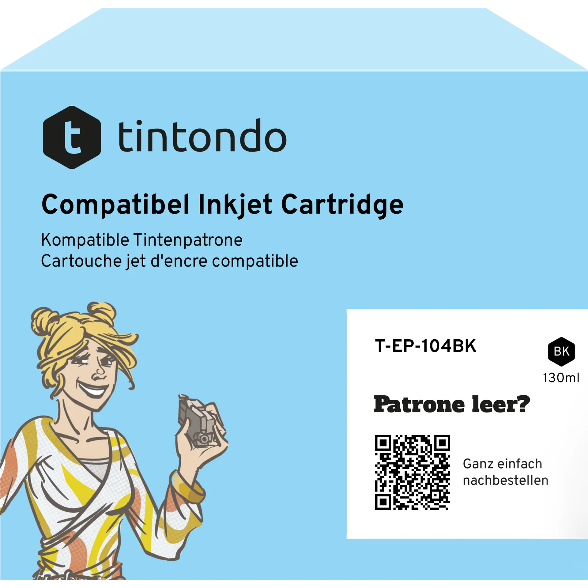 Tintenflasche kompatibel für Epson 104 Schwarz