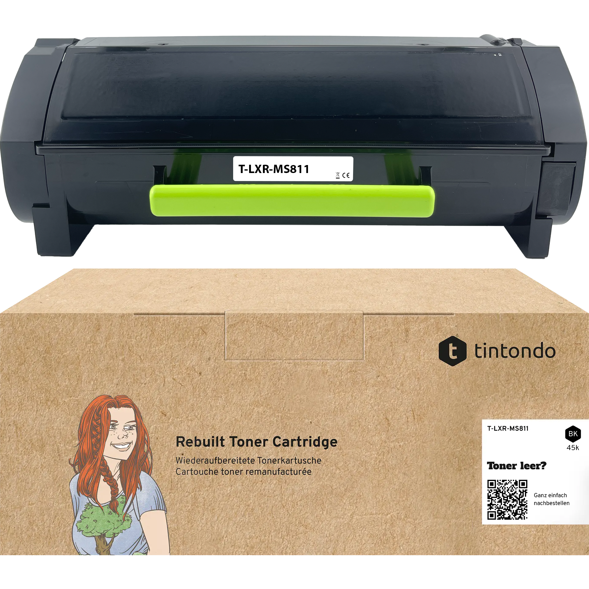 Rebuilt Toner für Lexmark MS811dn MS812dn 52D2X00 Schwarz
