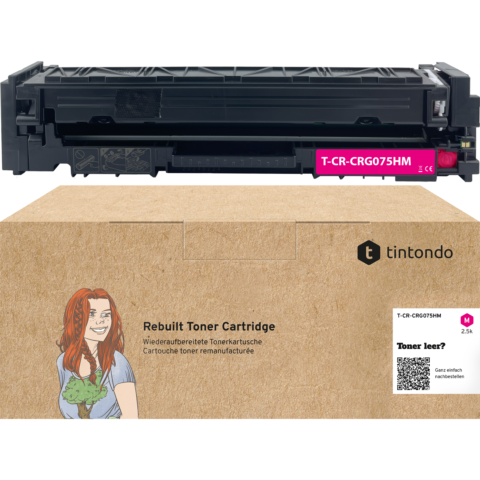 Rebuilt Toner für Canon 075HM Magenta
