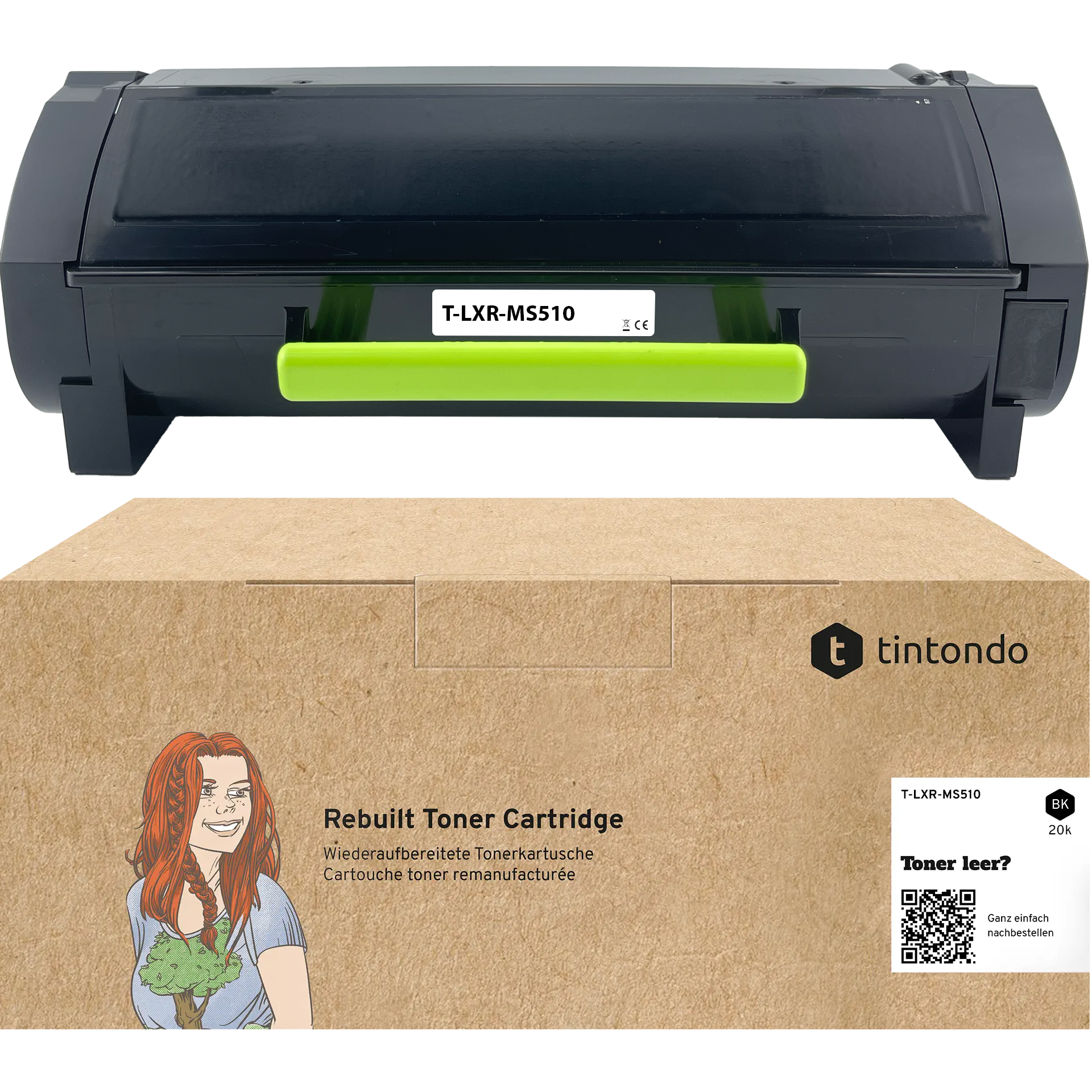 Rebuilt Toner für Lexmark MS510dn MS610de MS610dn 50F2U00 502U Schwarz