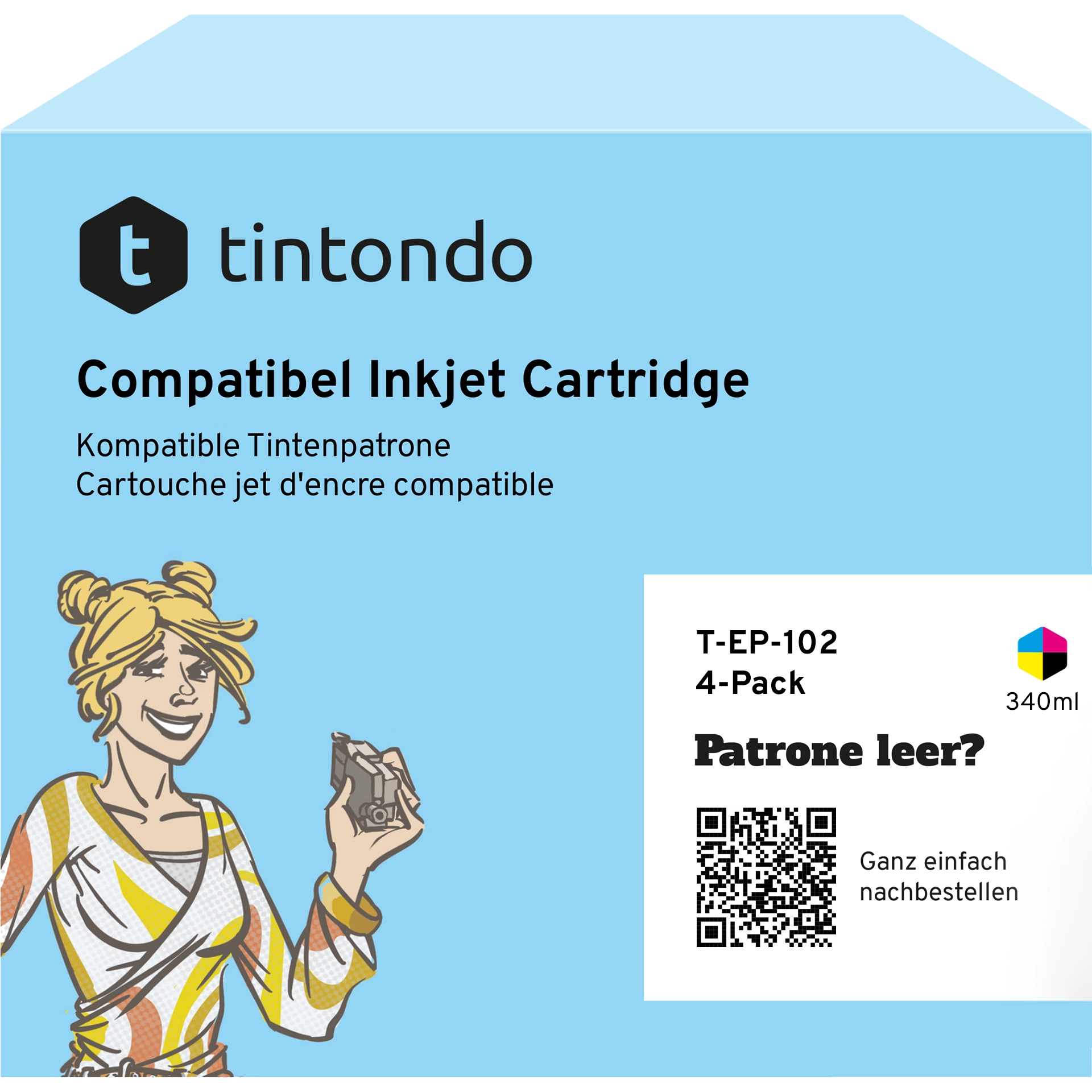 Tintenflaschen kompatibel für Epson 102 BKCMY 4er Set
