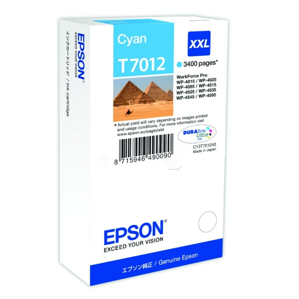 Original Tintenpatrone Epson T7012XXL Cyan